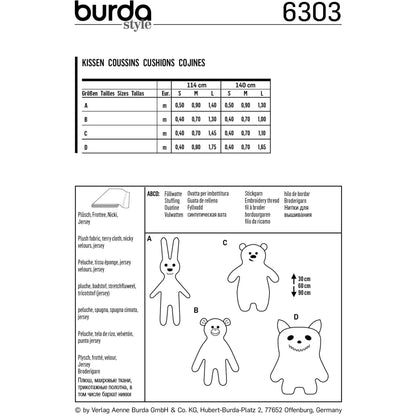 Burda Pattern 6303 Motif Pillows