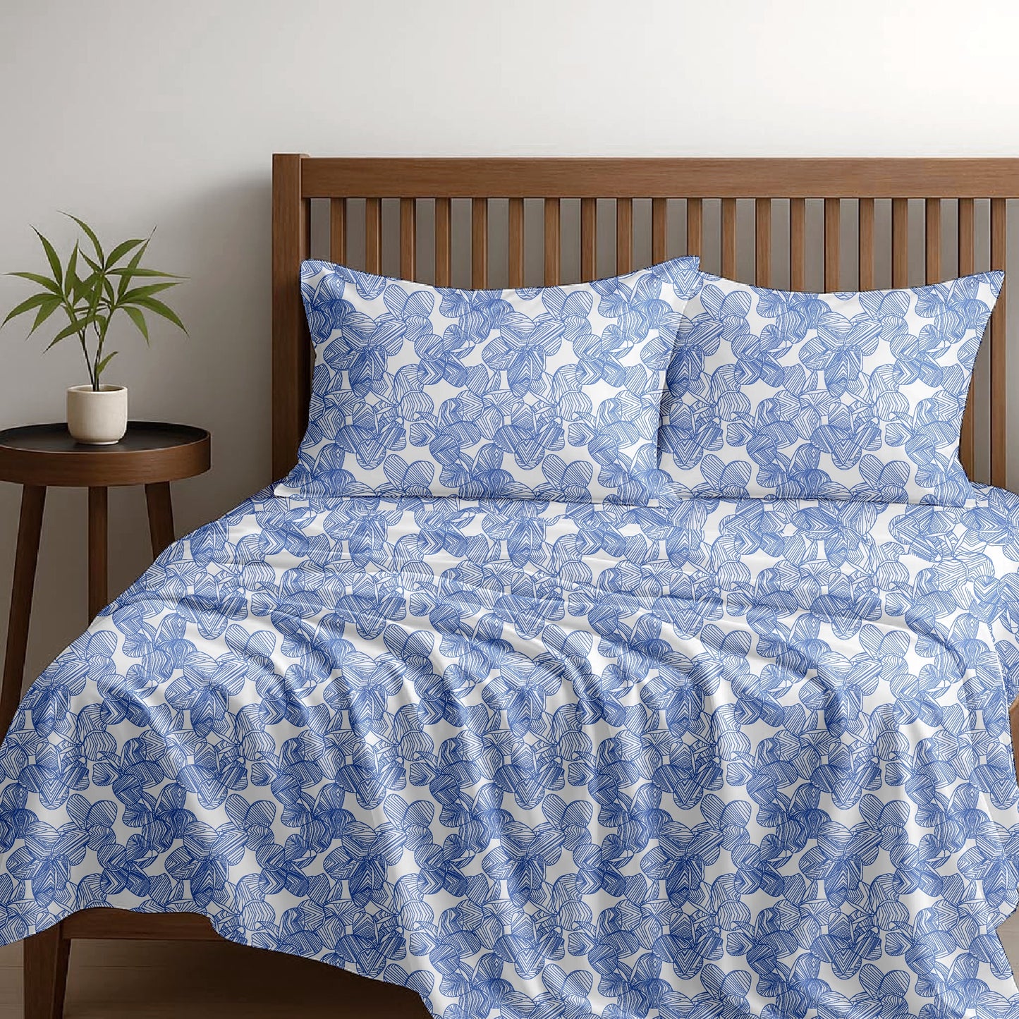 Alaria Printed Cotton Sheet Set, Bloom- Single Bed