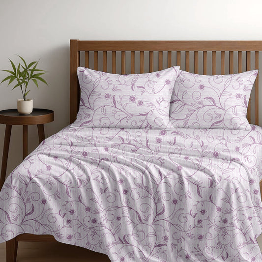 Alaria Printed Cotton Sheet Set, Botany- Single Bed
