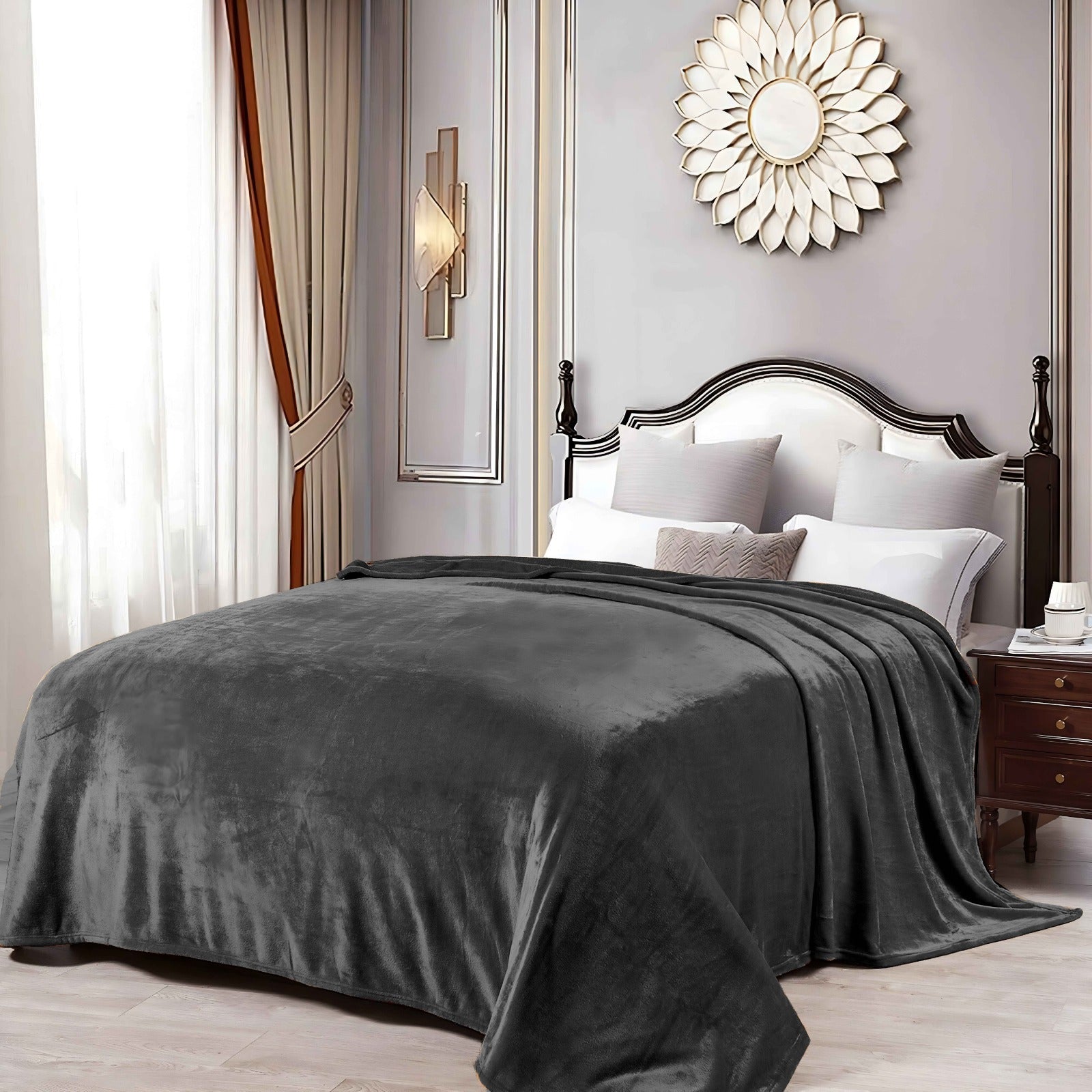 Formr Luxury Mink Blanket, Charcoal, 2.1m x 2.3m