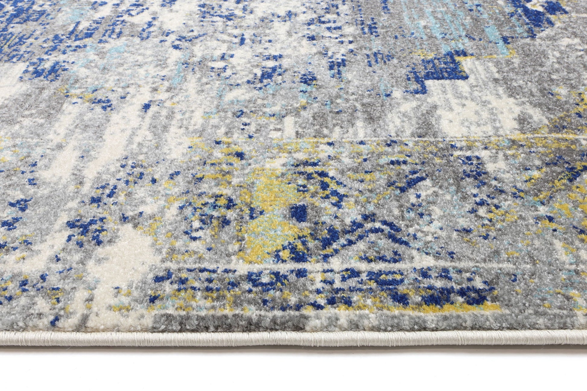 Exquisite Faded Blue and Yellow Rug