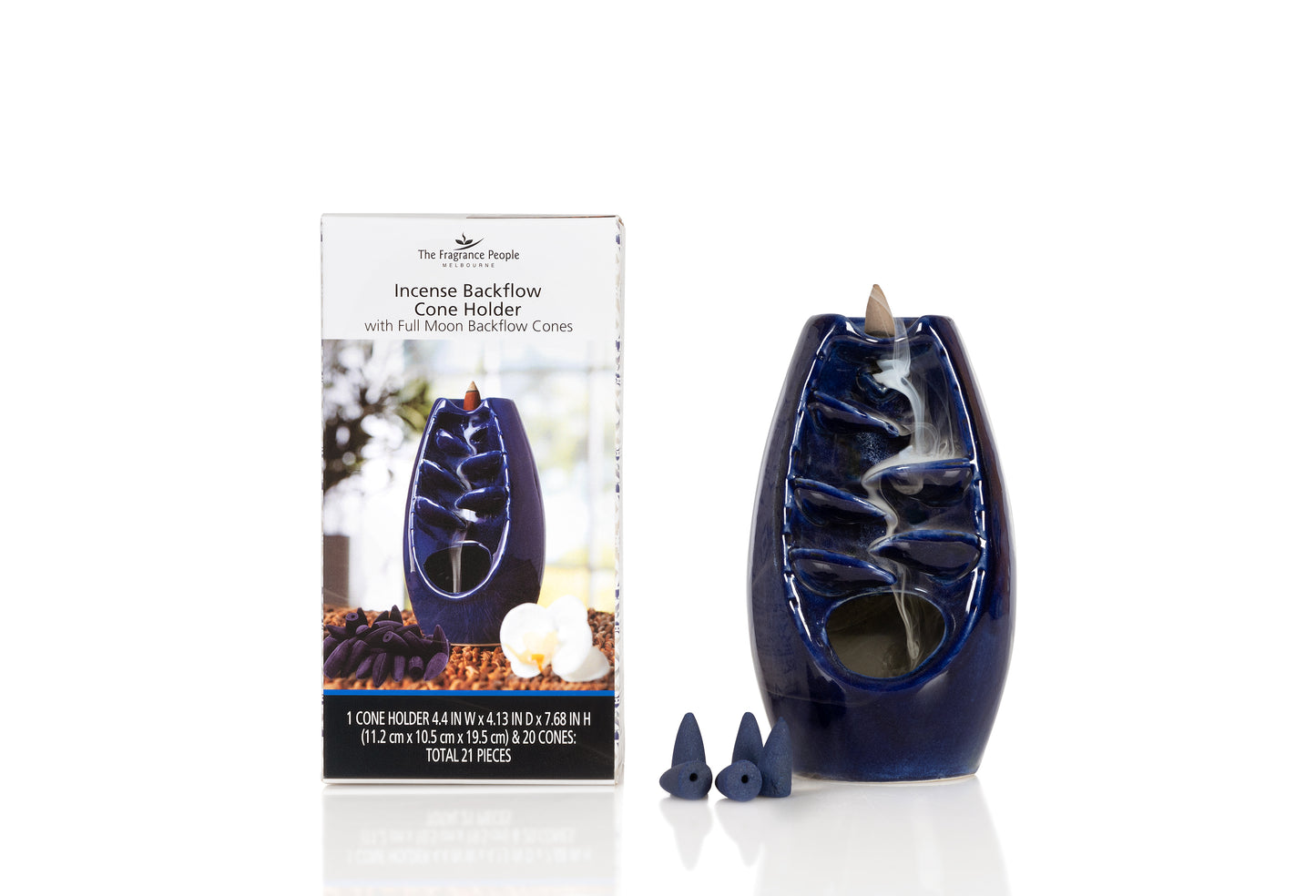 The Fragrance People Incense Backflow Cone Holder with 20 Cones