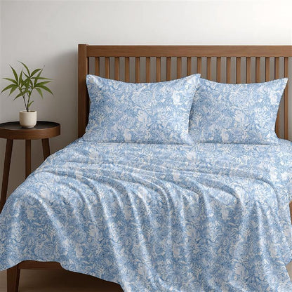 Alaria Printed Cotton Sheet Set, Flora- Single Bed