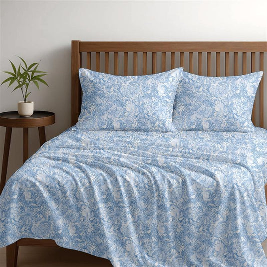 Alaria Printed Cotton Sheet Set, Flora- Single Bed