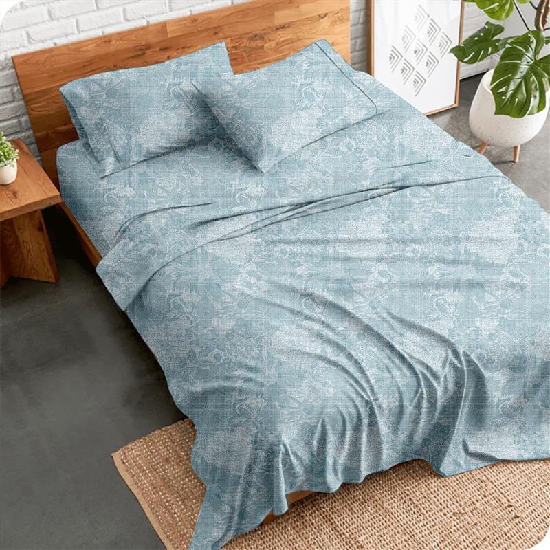 Alaria Printed Cotton Sheet Set, Garden- Queen Bed