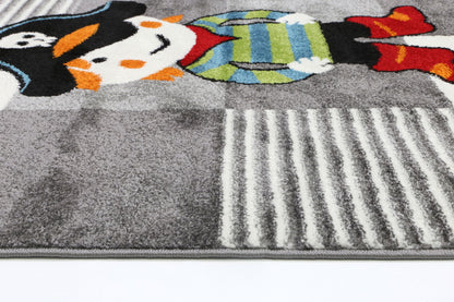 Happy Feet Pirate Party Grey Kids Rug