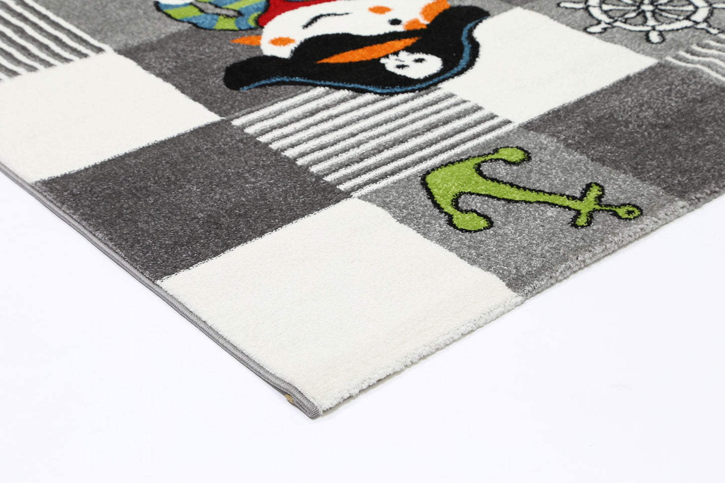 Happy Feet Pirate Party Grey Kids Rug