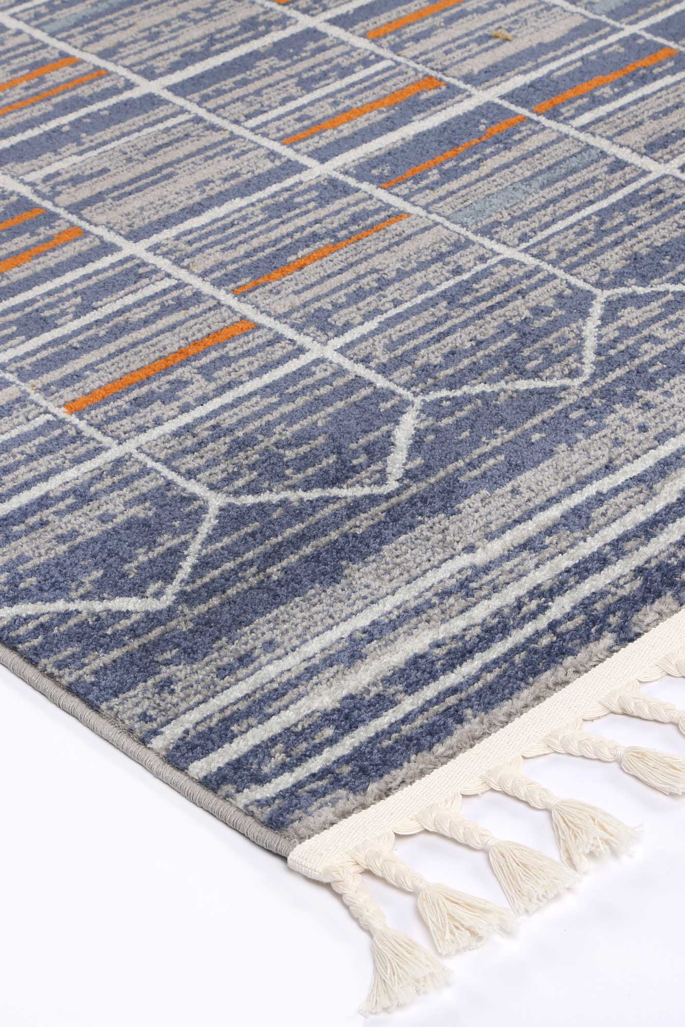 Inca Talca Blue & Orange Contemporary Rug – Lincraft