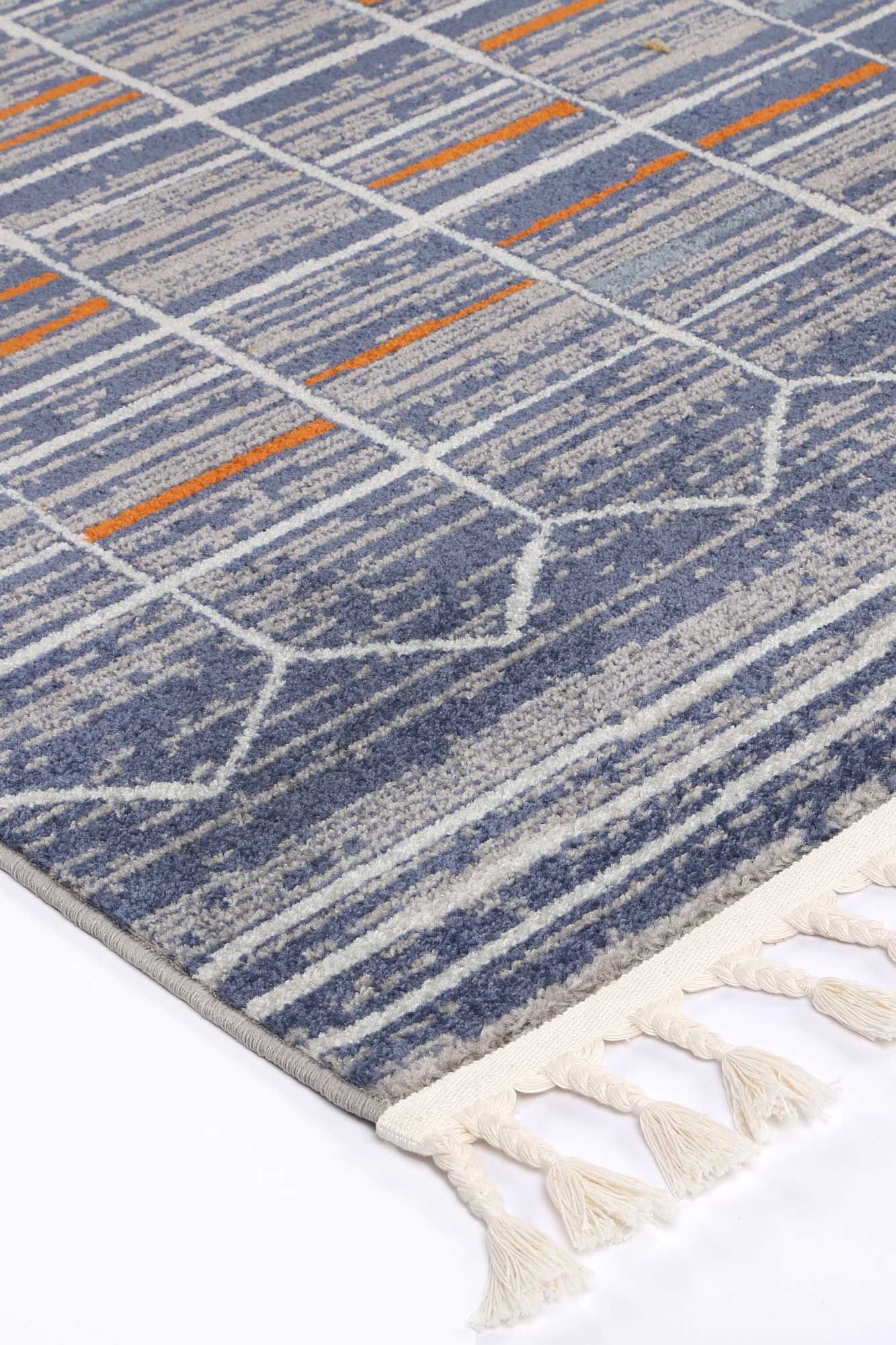 Inca Talca Blue & Orange Contemporary Rug