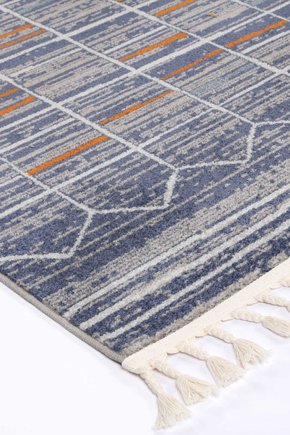 Inca Talca Blue & Orange Contemporary Rug