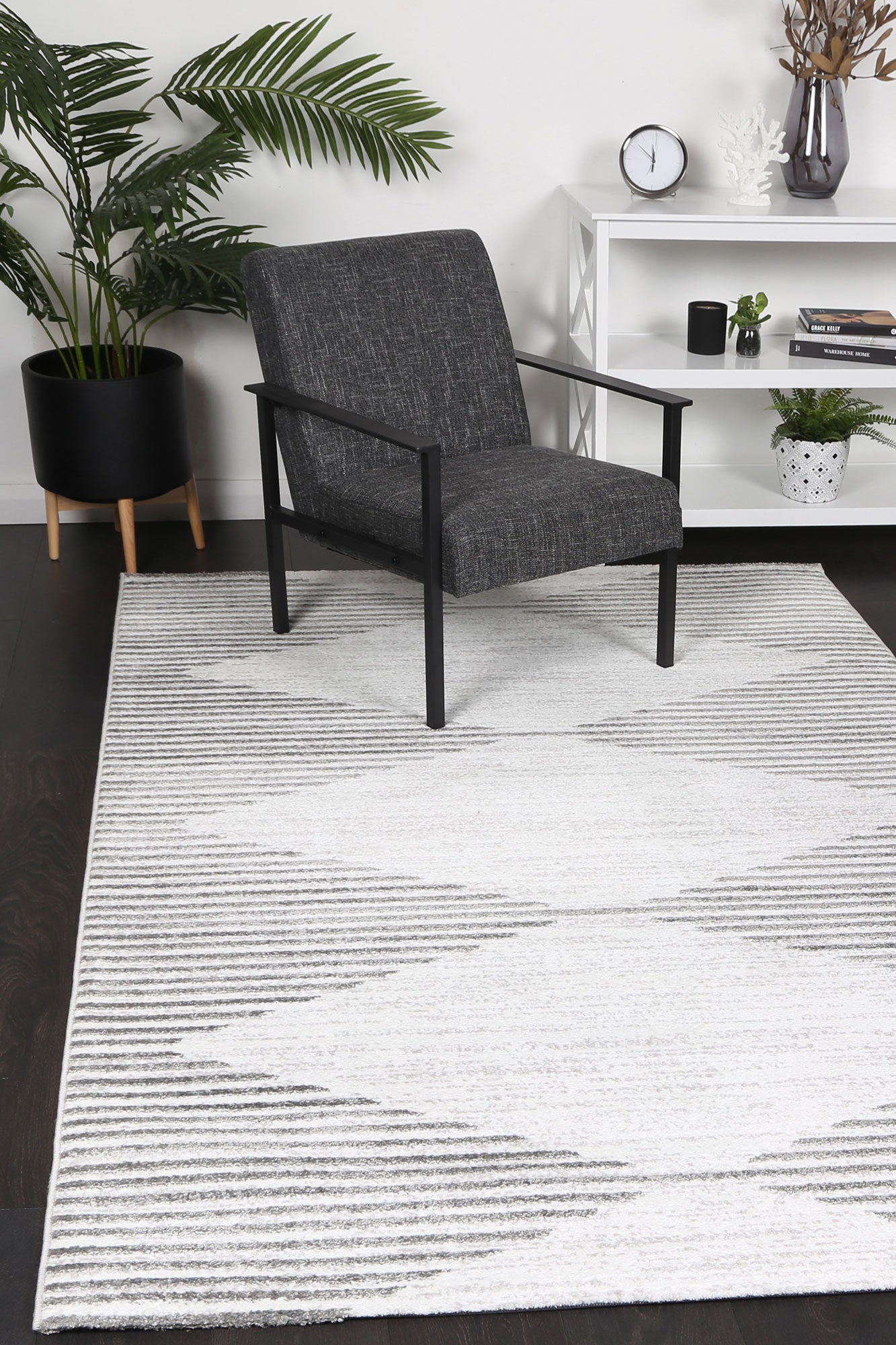 Kimberley Diamond Silver Contemporary Rug