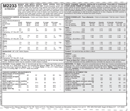 McCall's Pattern M2233 Misses' and Men's Jacket, Shirt, Apron, Pull-On Pants, Neckerchief and Hat