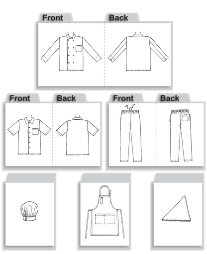 McCall's Pattern M2233 Misses' and Men's Jacket, Shirt, Apron, Pull-On Pants, Neckerchief and Hat