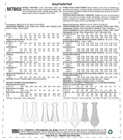 McCall's Pattern M7865 Misses' Dresses