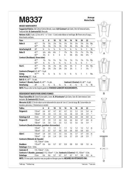 McCall's Pattern M8337 Hanfu Outfit