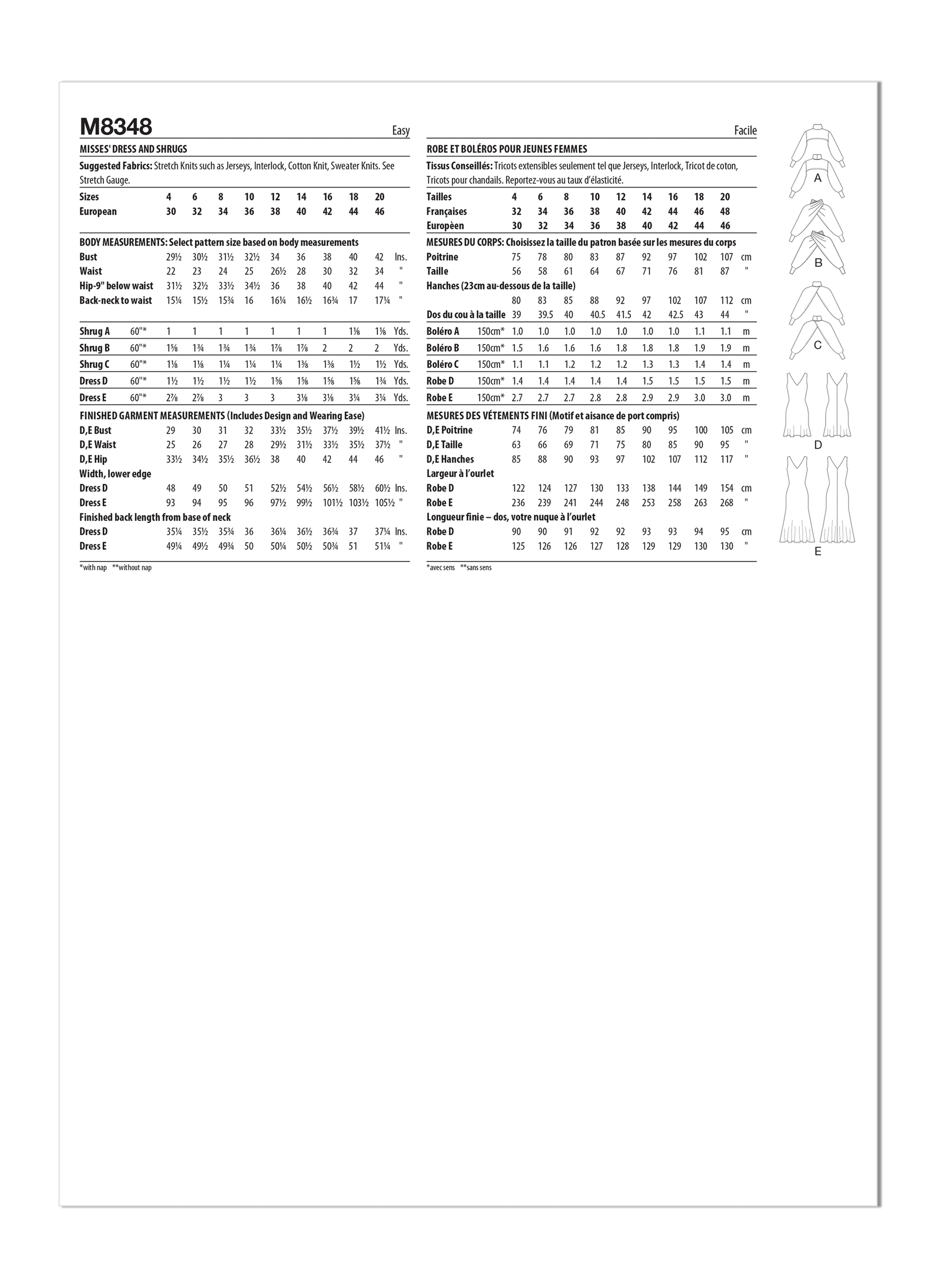 McCall's Pattern M8348  Misses' Dress & Shrug