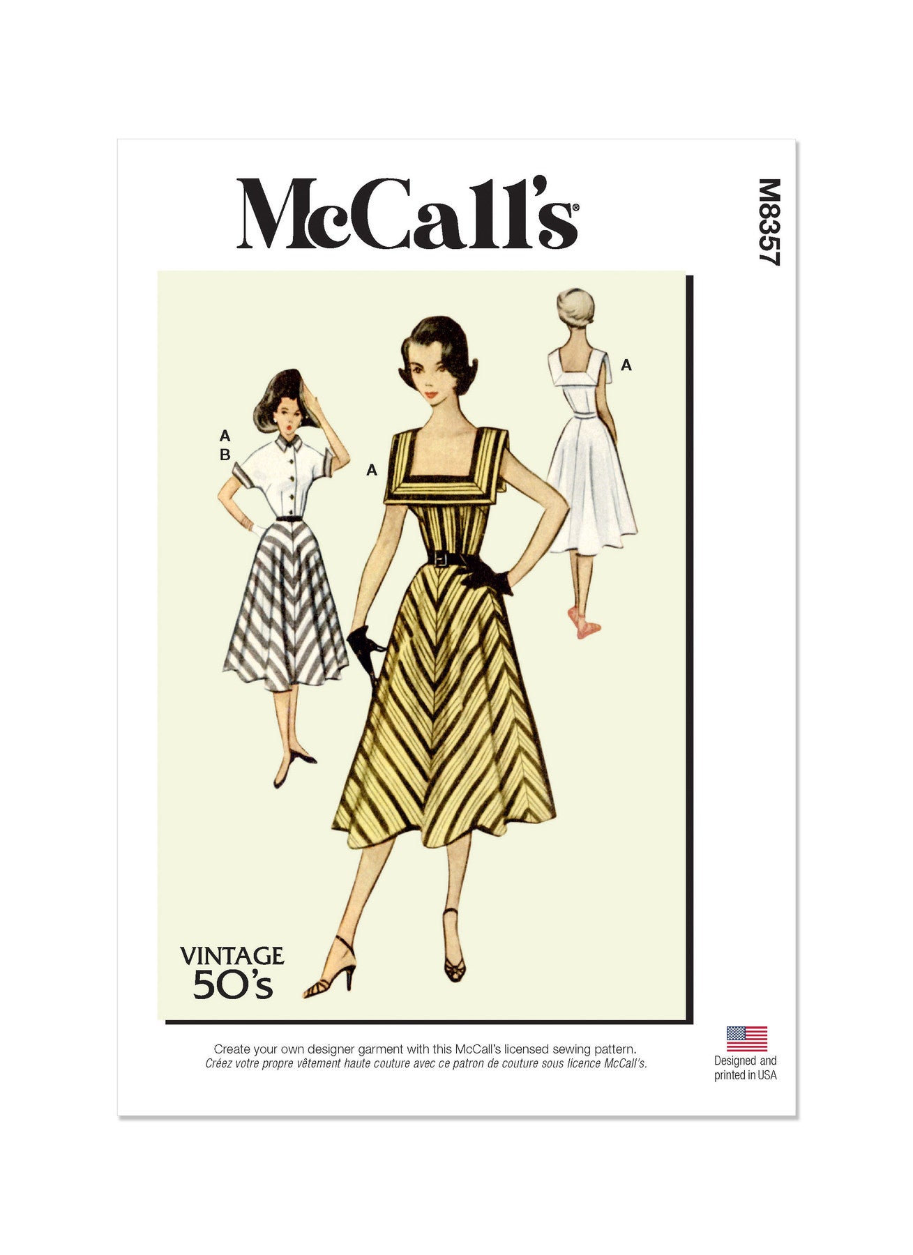McCall's Pattern M8357 1950s Misses' Vintage Dress and Jacket