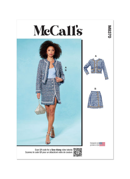 Mccall's Pattern M8370 Misses' Jacket and Skirt