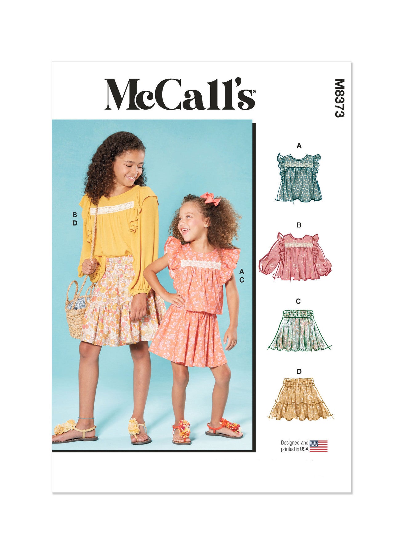 Mccall's Pattern M8373 Children's and Girls' Top and Skirt
