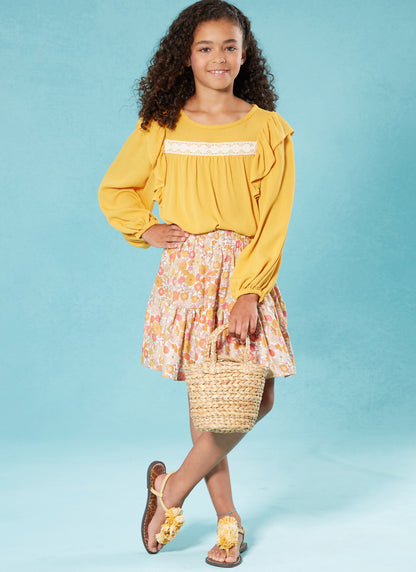 Mccall's Pattern M8373 Children's and Girls' Top and Skirt