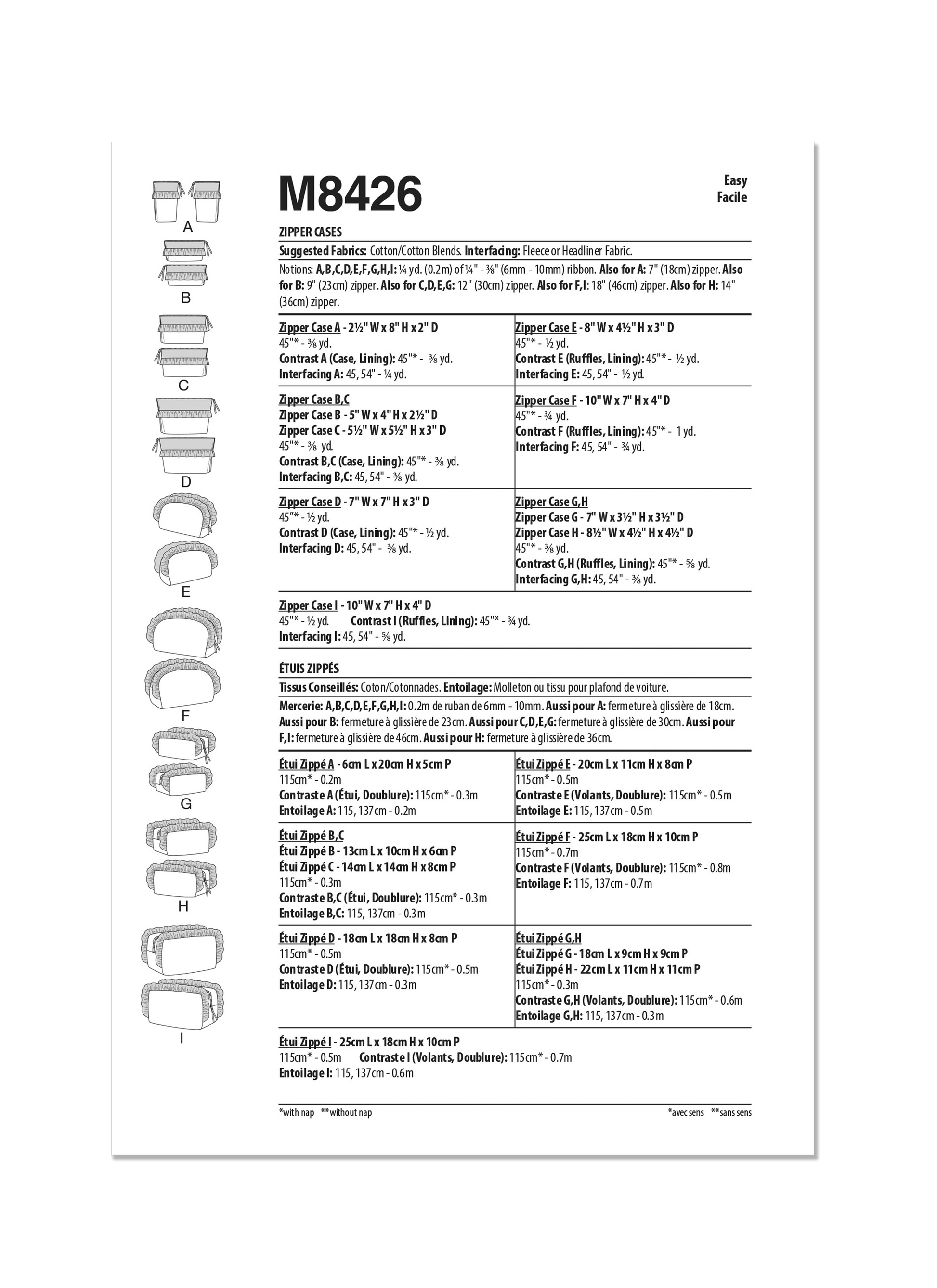 McCall's Pattern M8426 Accessories