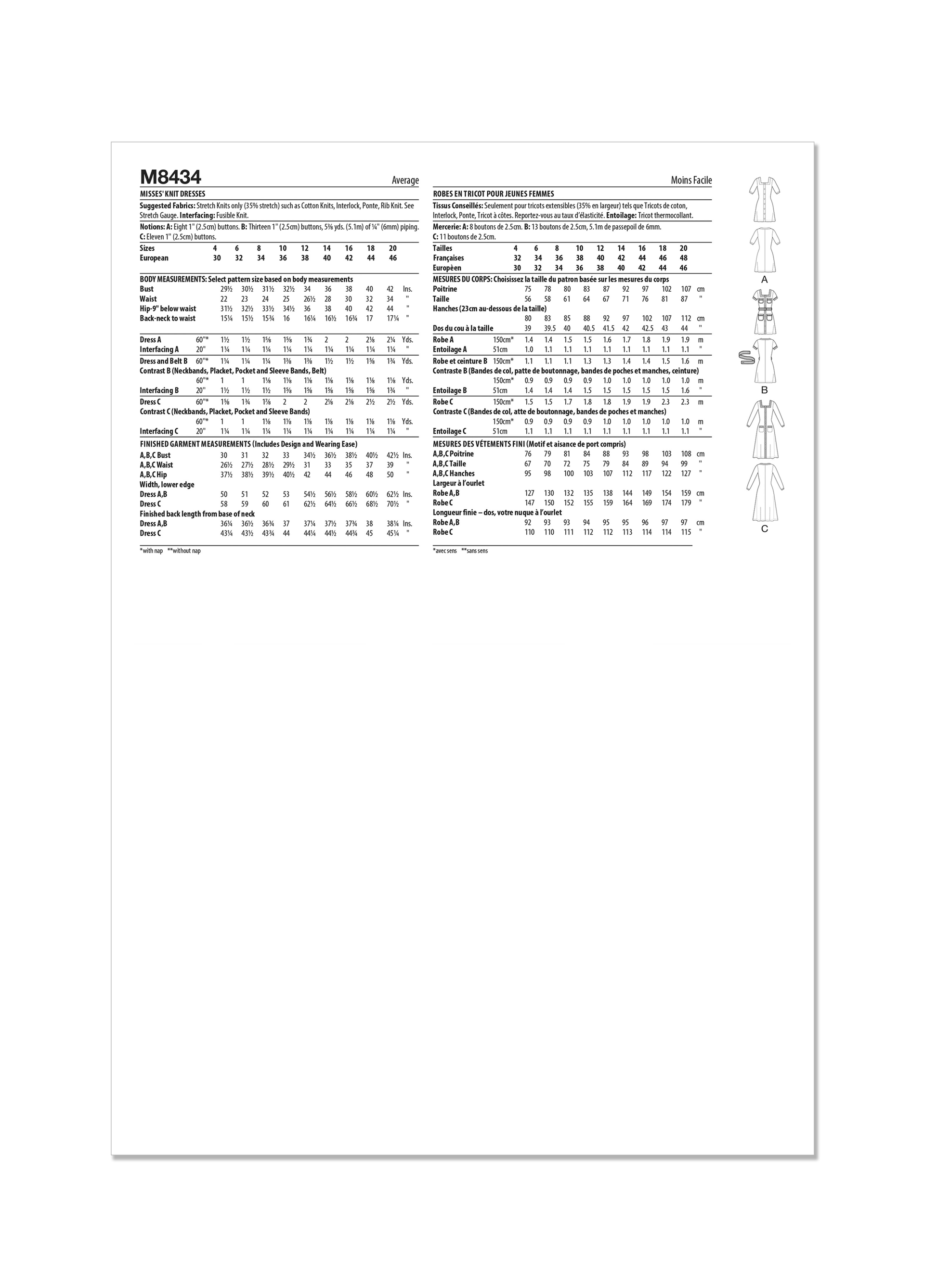 McCall's Pattern M8434 Misses' Dress