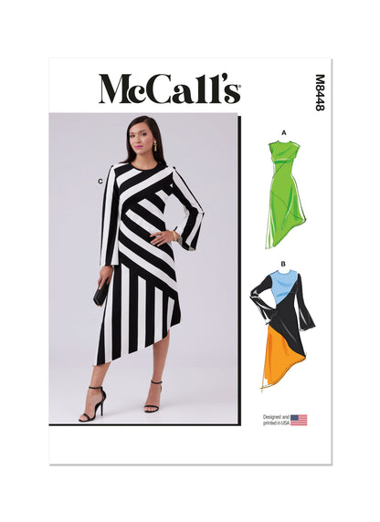 McCall's Pattern M8448 Misses' Knit Dress With Sleeve Variations