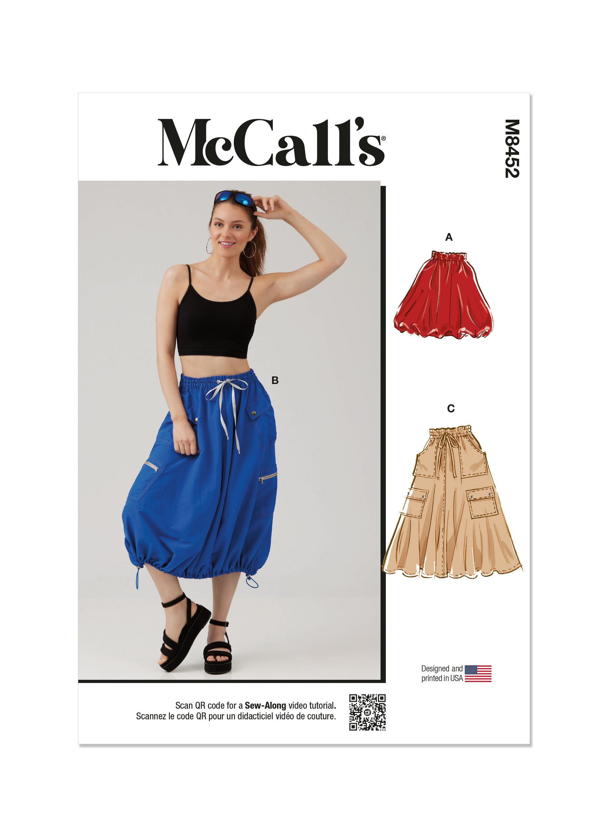 McCall's Pattern M8452 Misses' Skirt/Pants