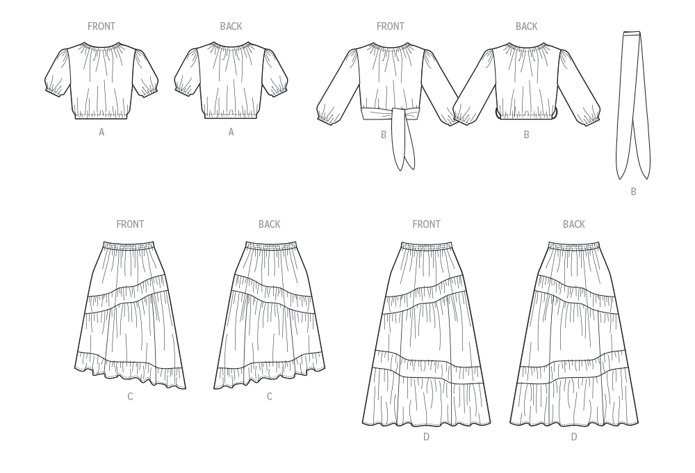 McÇall's Pattern M8482 Misses' Tops and Skirts