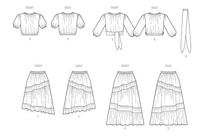 McÇall's Pattern M8482 Misses' Tops and Skirts