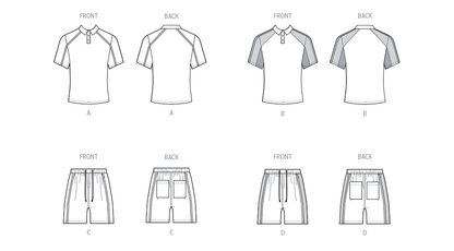 McÇall's Pattern M8485 Men's Knit Tops and Shorts