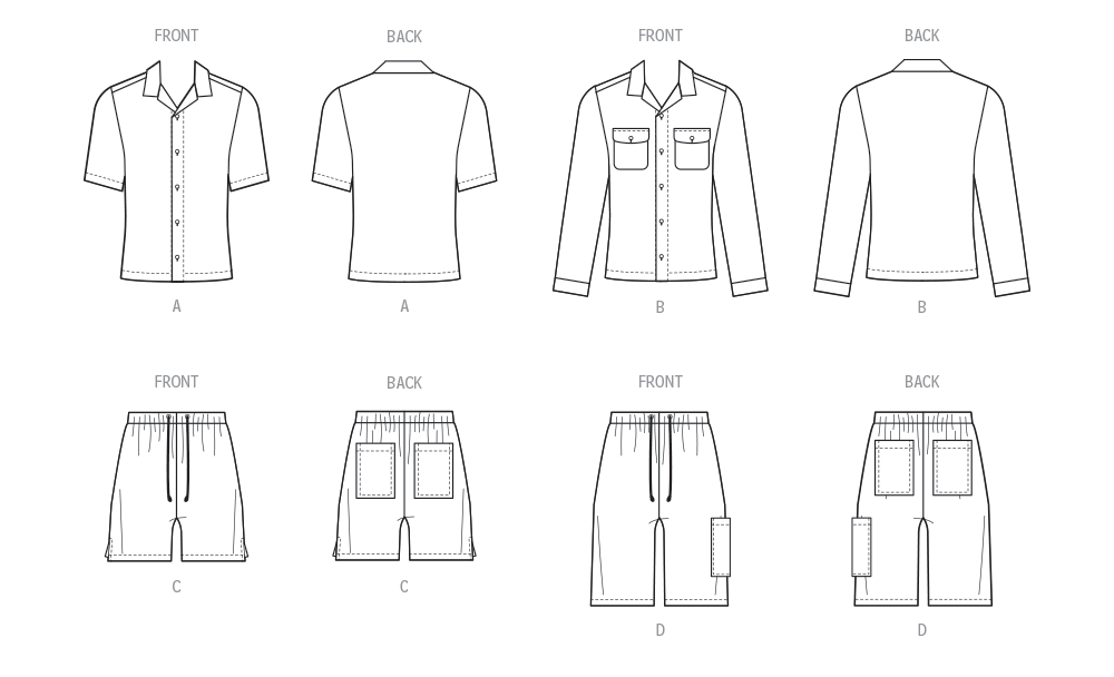 McÇall's Pattern M8486 Men's Shirts and Shorts