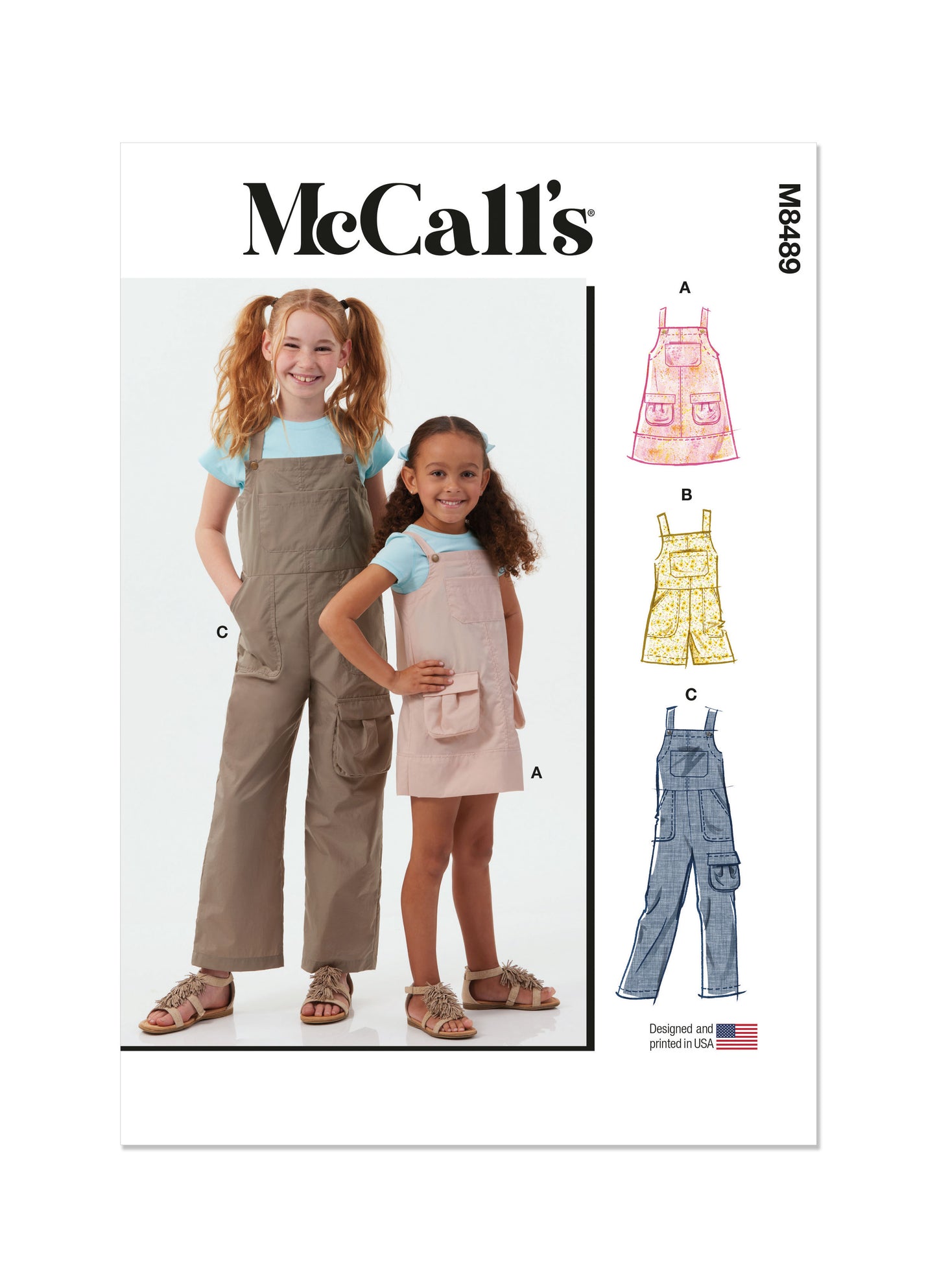 McÇall's Pattern M8489 Children's and Girls' Pinafore and Overalls