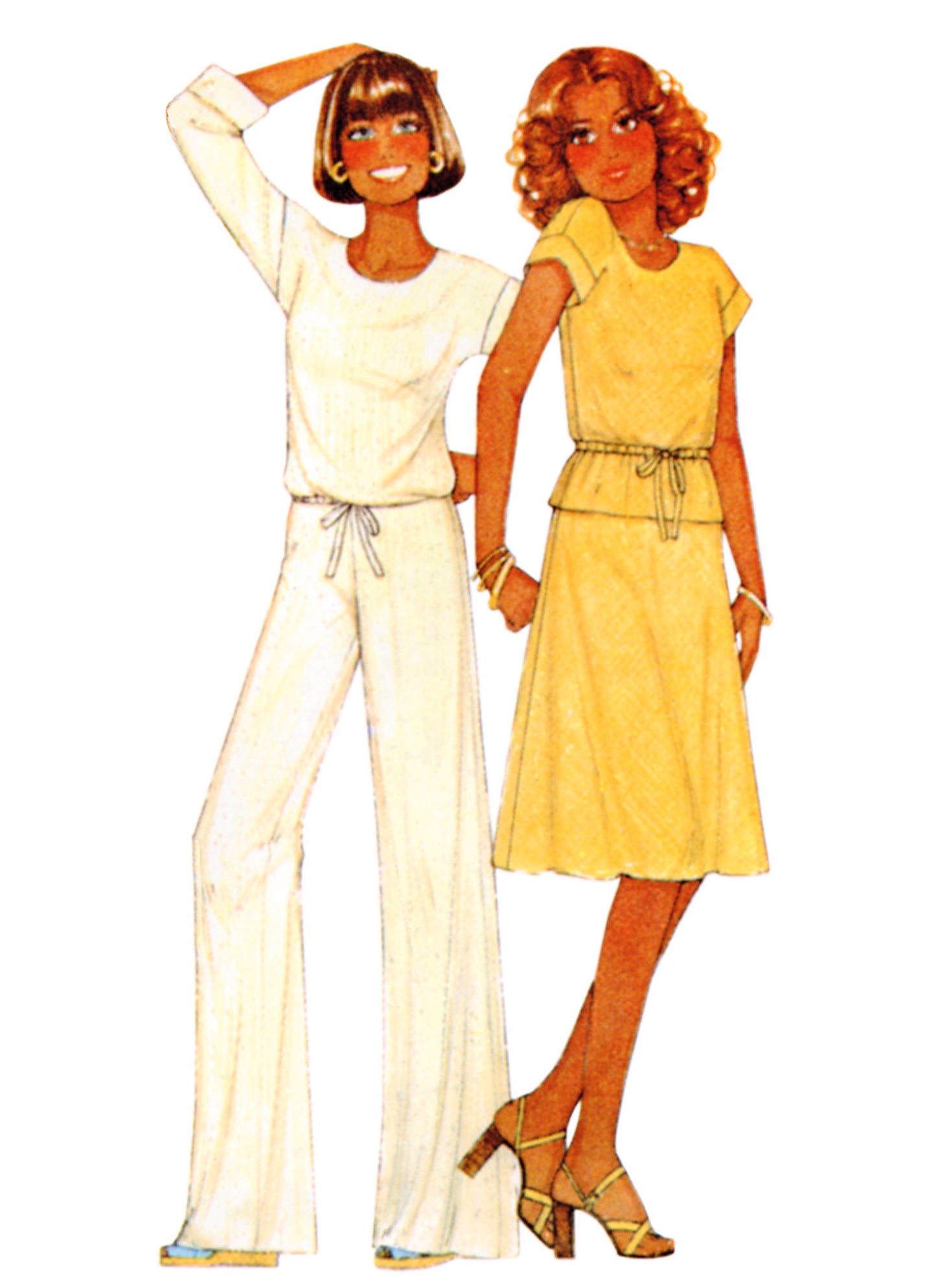 McCall's Pattern M8493 1970s Misses' Knit Tops, Skirt, Pants and Shorts