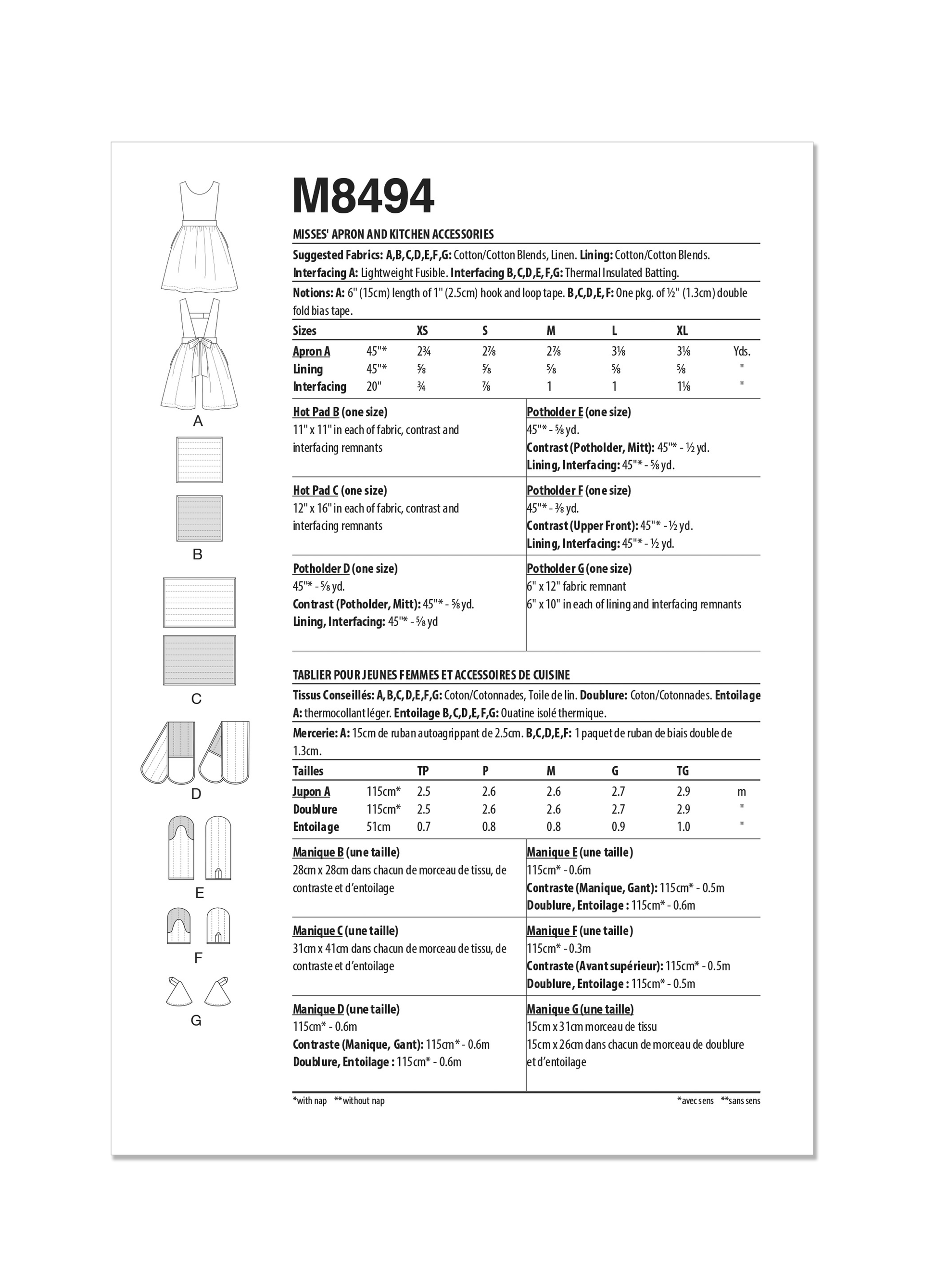 McCall's Pattern M8494 Apron