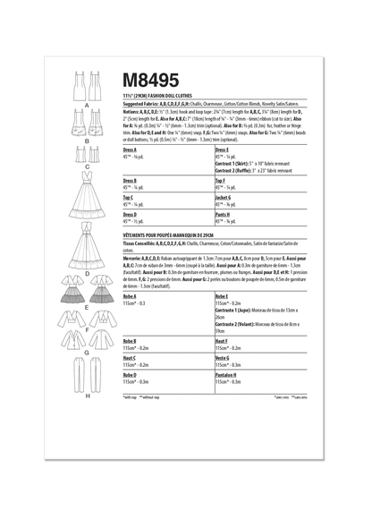 McCall's Pattern M8495 Doll Clothes