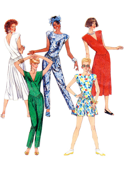 McCall's Pattern M8500 1980s Misses' Knit Dress and Jumpsuits