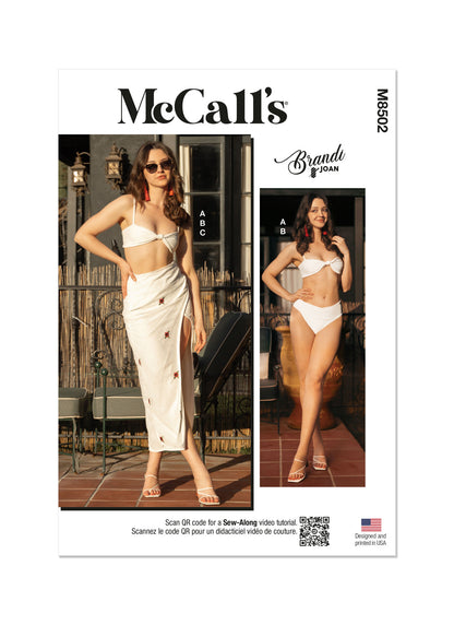 Mccall's Pattern M8502 Misses' Bikini and Skirt