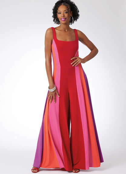 Mccall's Pattern M8512 Misses' Knit Jumpsuits and Dress