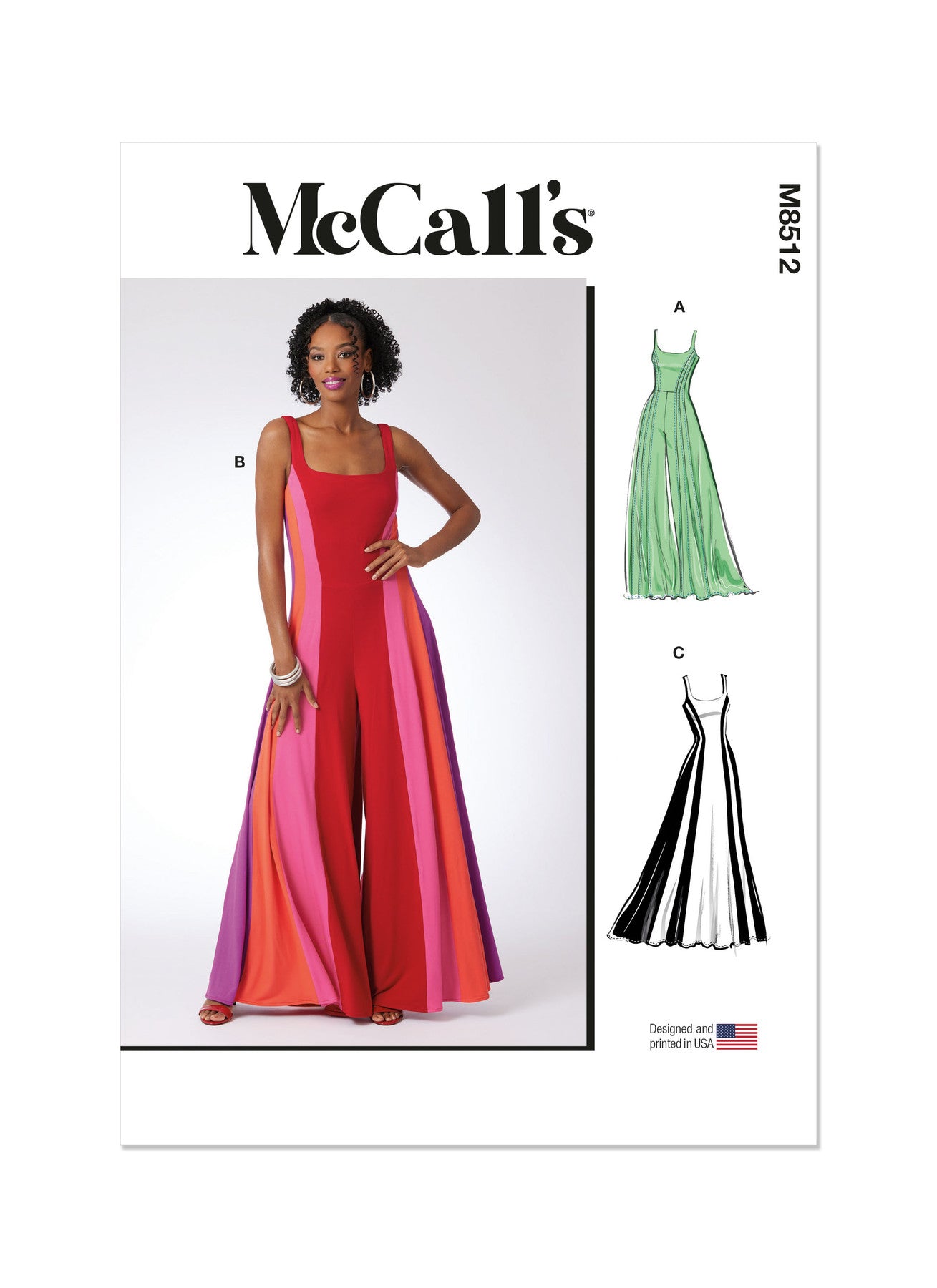 Mccall's Pattern M8512 Misses' Knit Jumpsuits and Dress