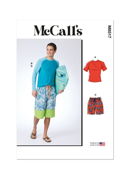 Mccall's Pattern M8517 Men's Rashguards and Shorts
