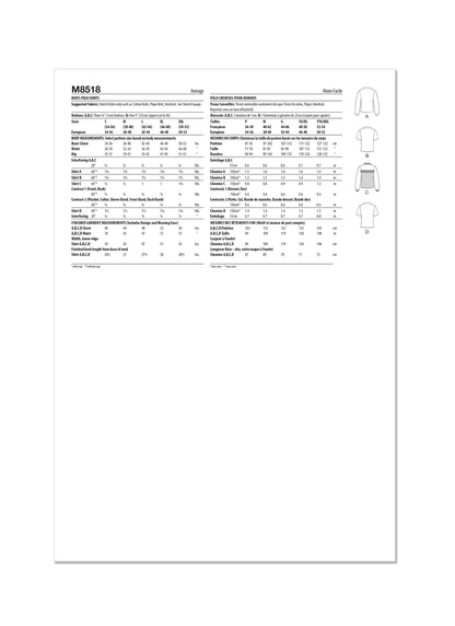 Mccall's Pattern M8518 Men's Polo Shirts