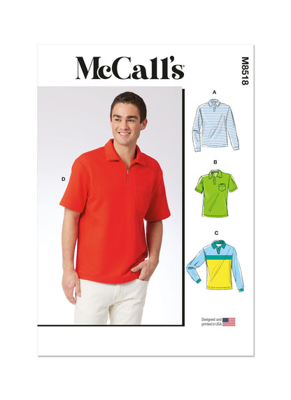 Mccall's Pattern M8518 Men's Polo Shirts