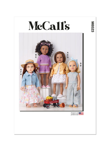 Mccall's Pattern M8523 18" Doll Clothes