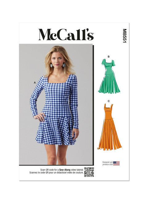 McCall's Pattern M8551 Misses' and Miss Petite Knit Dresses