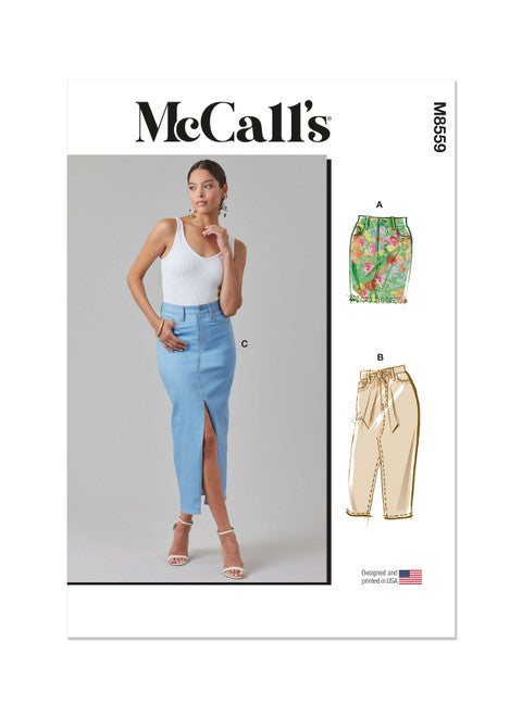McCall's Pattern M8559 Misses' and Women's Skirt in Three Lengths and Tie Belt