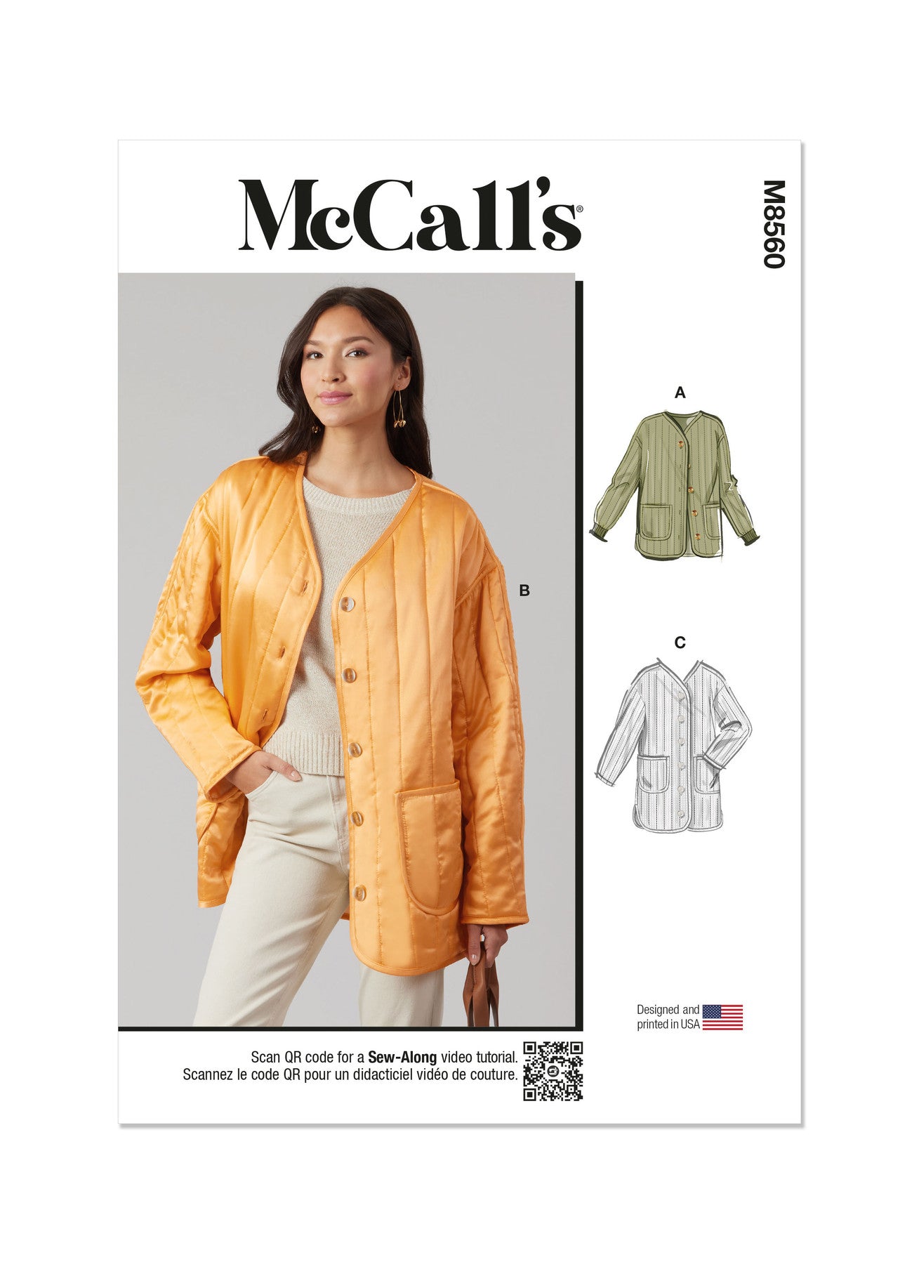 McCall's Pattern M8560 Misses' Jacket with Sleeve and Length Variations