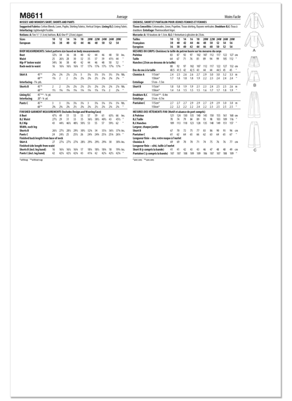 McCall's Pattern M8611 Misses' and Women's Shirt, Shorts and Pants