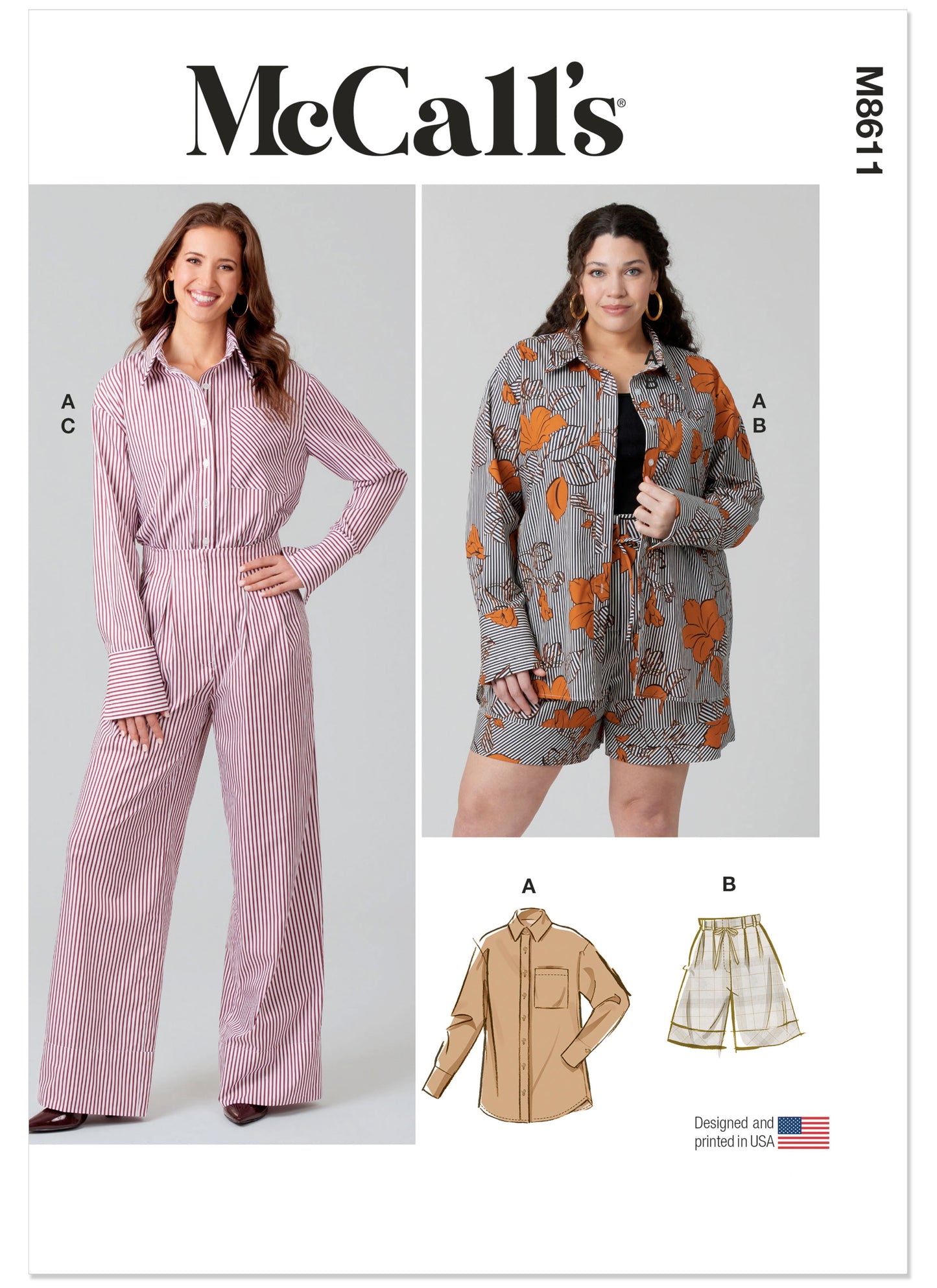 McCall's Pattern M8611 Misses' and Women's Shirt, Shorts and Pants