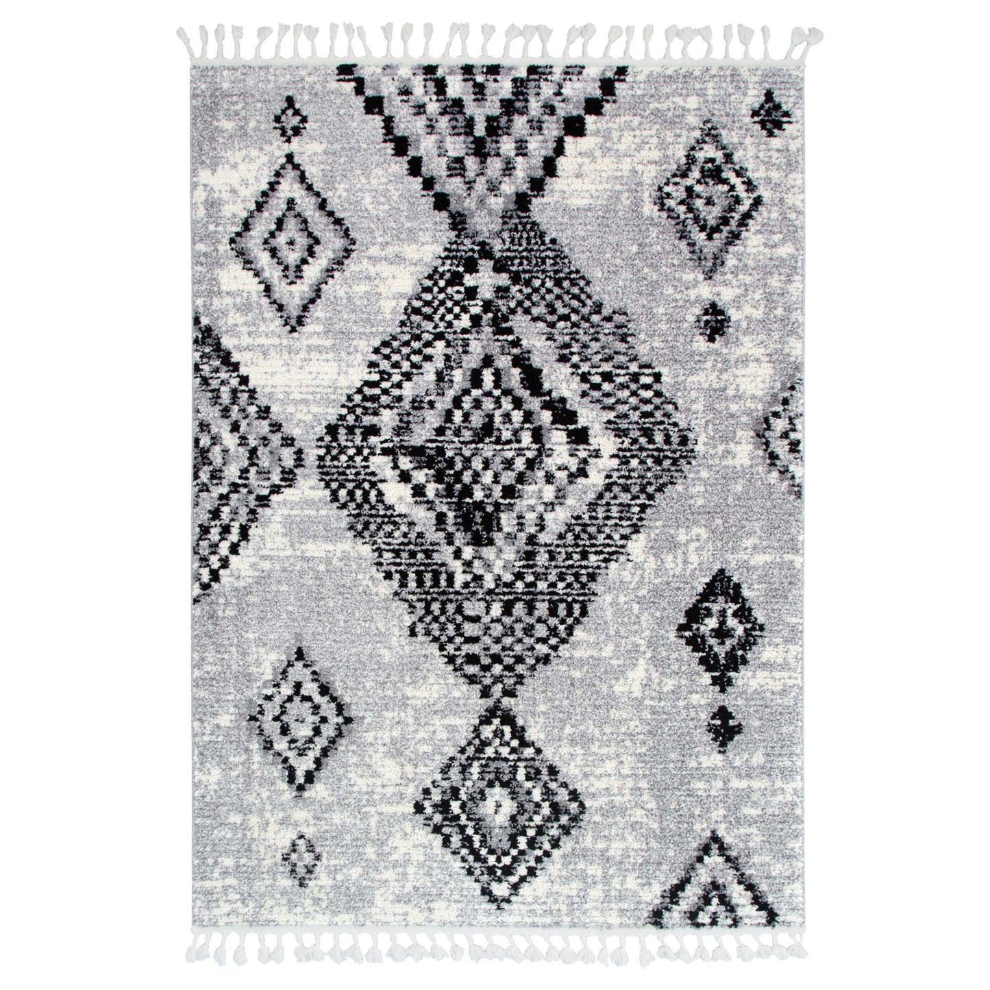 Mansour Aztec Grey Geometric Rug